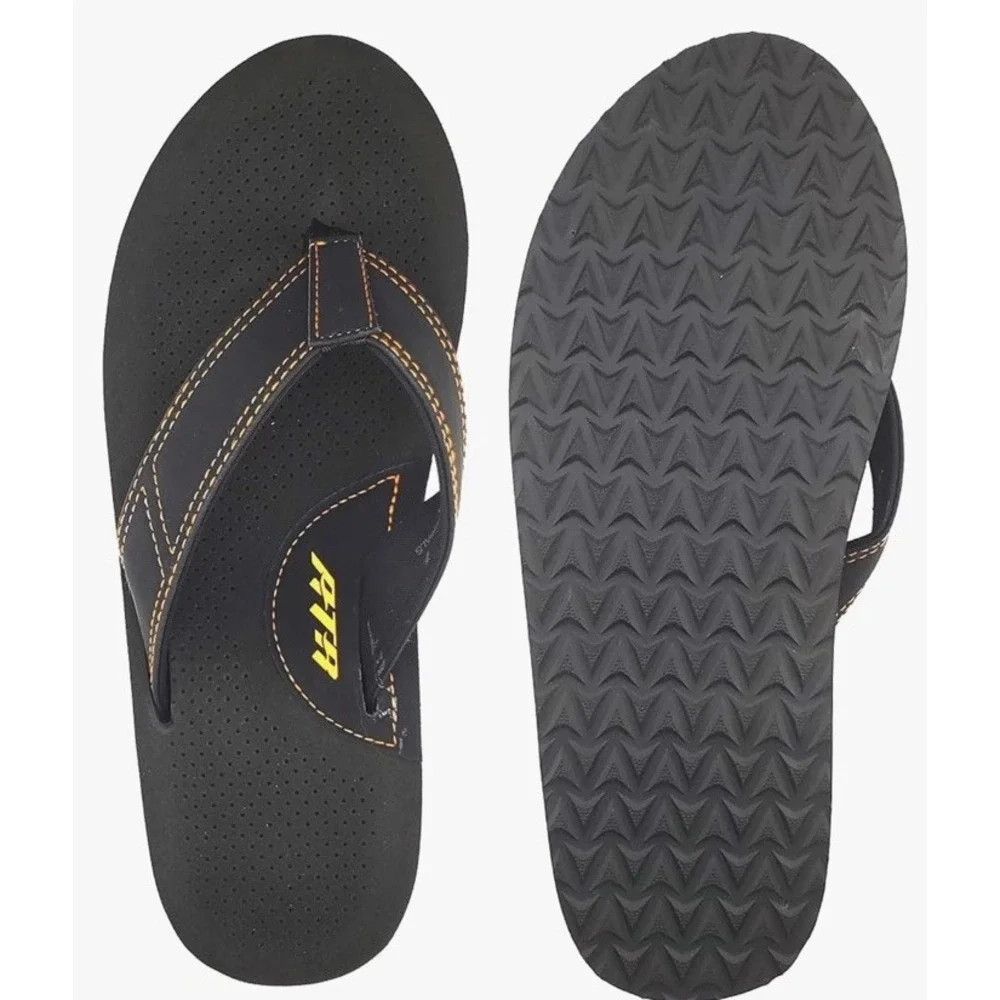 New ATR After The Ride Sturgis Men's Cushioned Flip Flop Sandals Thong Black  10